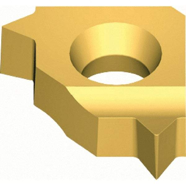 Vargus - 5LKIL Internal Left Hand 28 BSPT Laydown Threading Insert - Grade VKX, TiN Coated Carbide, 5mm Inscribed Circle - Eagle Tool & Supply