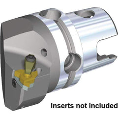 Kennametal - Insert Style LT22NR, 70mm Head Length, Right Hand Cut, Internal Modular Threading Cutting Unit Head - System Size KM4X63, 43mm Center to Cutting Edge, Series KM4X - Eagle Tool & Supply