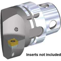 Kennametal - Insert Style CC.. 120408, CC.. 432, 70mm Head Length, Right Hand Cut, Internal/External Modular Threading Cutting Unit Head - System Size KM4X63, 43mm Center to Cutting Edge, Series KM4X - Eagle Tool & Supply