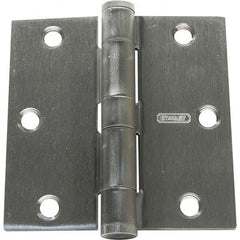 Stanley - 3-1/2" Long x 3-1/2" Wide Grade 1 Steel Full Mortise Commercial Hinge - Eagle Tool & Supply