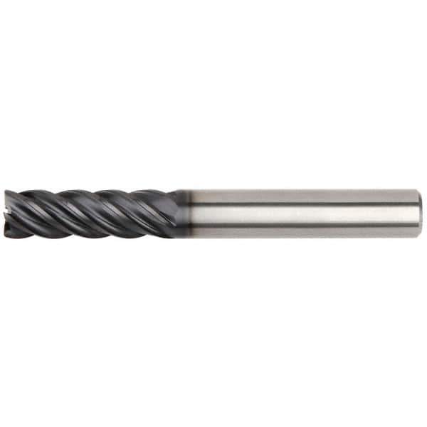 Kennametal - 3/4", 6 Flute, Single End, Solid Carbide, 0.06" Corner Radius End Mill - 5" OAL, 38° Helix, Right Hand Flute, 2-1/4" LOC, Right Hand Cut, 2-1/4" Extended Reach - Eagle Tool & Supply