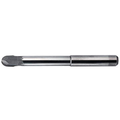 Kennametal - 3mm Diam, 3mm LOC, 2 Flute Solid Carbide Ball End Mill - AlTiN Finish, Single End, 70mm OAL, 6mm Shank Diam, Ball Flute - Eagle Tool & Supply