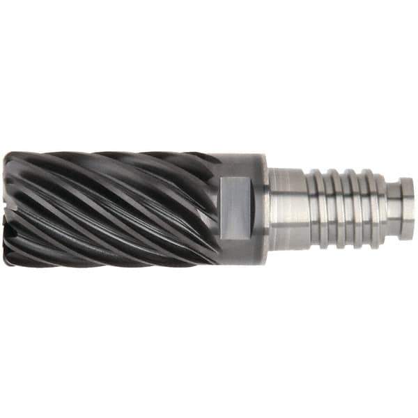 Kennametal - 16" Diam, 24mm LOC, 11 Flute 4mm Corner Radius End Mill Head - Solid Carbide, AlTiN Finish, Duo-Lock 16 Connection, Spiral Flute, 36° Helix - Eagle Tool & Supply