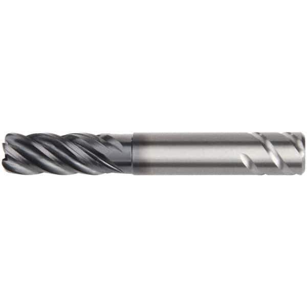Kennametal - 16mm, 5 Flute, Single End, Solid Carbide, 6mm Corner Radius End Mill - 100mm OAL, 38° Helix, Right Hand Flute, 32mm LOC, Right Hand Cut, 48mm Extended Reach - Eagle Tool & Supply