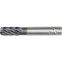 Kennametal - 5/8", 6 Flute, Single End, Solid Carbide, 0.03" Corner Radius End Mill - 6" OAL, 38° Helix, Right Hand Flute, 1-1/4" LOC, Right Hand Cut, 57.15mm Extended Reach - Eagle Tool & Supply