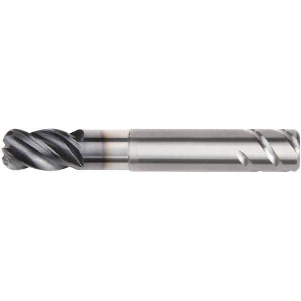 Kennametal - 16mm, 4 Flute, Single End, Solid Carbide, 6mm Corner Radius End Mill - 100mm OAL, 38° Helix, Right Hand Flute, 24mm LOC, Right Hand Cut, 48mm Extended Reach - Eagle Tool & Supply