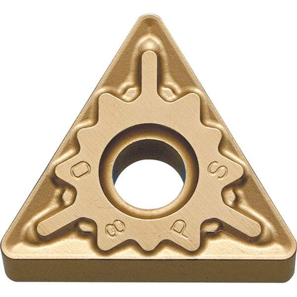 Kyocera - TNMG433 PS Grade CA025P Carbide Turning Insert - TiCN/Al2O3/TiN Finish, 60° Triangle, 1/2" Inscr Circle, 3/16" Thick, 3/64" Corner Radius - Eagle Tool & Supply