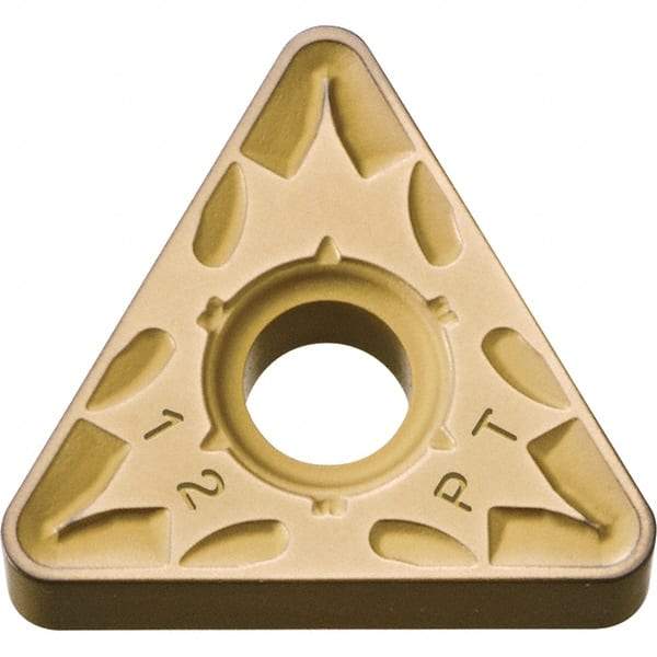 Kyocera - TNMG332 PT Grade CA025P Carbide Turning Insert - TiCN/Al2O3/TiN Finish, 60° Triangle, 3/8" Inscr Circle, 3/16" Thick, 1/32" Corner Radius - Eagle Tool & Supply