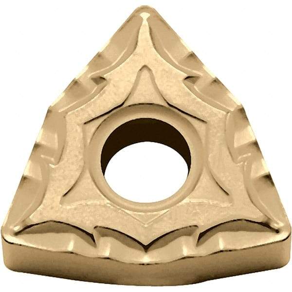 Kyocera - WNMG431 CQ Grade CA025P Carbide Turning Insert - TiCN/Al2O3/TiN Finish, 80° Trigon, 1/2" Inscr Circle, 3/16" Thick, 1/64" Corner Radius - Eagle Tool & Supply