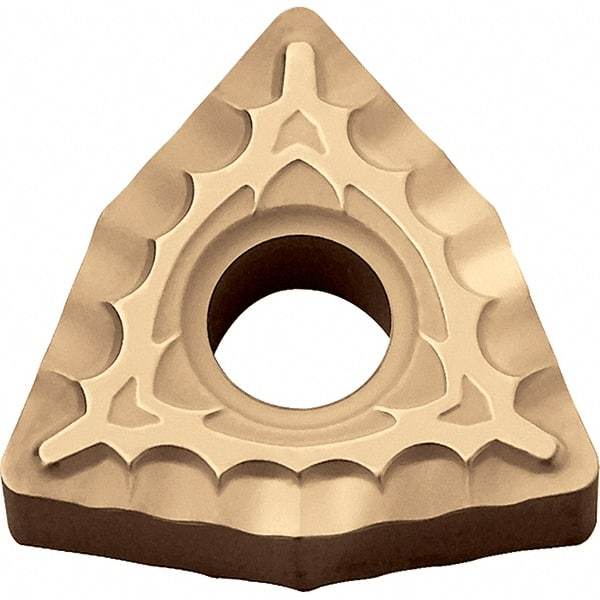 Kyocera - WNMG431 XQ Grade CA025P Carbide Turning Insert - TiCN/Al2O3/TiN Finish, 80° Trigon, 1/2" Inscr Circle, 3/16" Thick, 1/64" Corner Radius - Eagle Tool & Supply