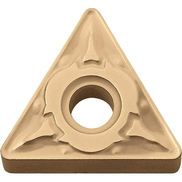 Kyocera - TNMG332 GT Grade CA025P Carbide Turning Insert - TiCN/Al2O3/TiN Finish, 60° Triangle, 3/8" Inscr Circle, 3/16" Thick, 1/32" Corner Radius - Eagle Tool & Supply