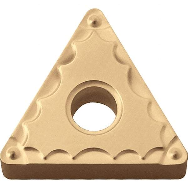 Kyocera - TNMG332 GP Grade CA025P Carbide Turning Insert - TiCN/Al2O3/TiN Finish, 60° Triangle, 3/8" Inscr Circle, 3/16" Thick, 1/32" Corner Radius - Eagle Tool & Supply