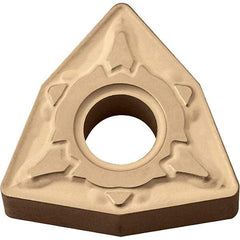 Kyocera - WNMG433 GT Grade CA025P Carbide Turning Insert - TiCN/Al2O3/TiN Finish, 80° Trigon, 1/2" Inscr Circle, 3/16" Thick, 3/64" Corner Radius - Eagle Tool & Supply