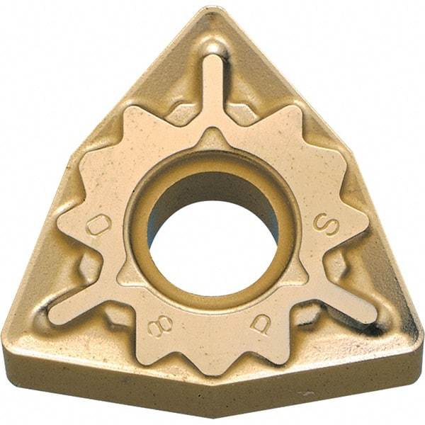 Kyocera - WNMG434 PS Grade CA025P Carbide Turning Insert - TiCN/Al2O3/TiN Finish, 80° Trigon, 1/2" Inscr Circle, 3/16" Thick, 1/16" Corner Radius - Eagle Tool & Supply