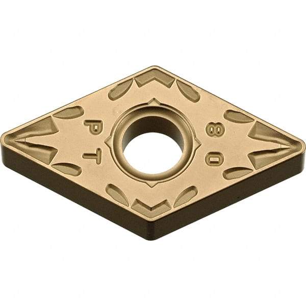 Kyocera - DNMG432 PT Grade CA025P Carbide Turning Insert - TiCN/Al2O3/TiN Finish, 55° Diamond, 1/2" Inscr Circle, 3/16" Thick, 1/32" Corner Radius - Eagle Tool & Supply
