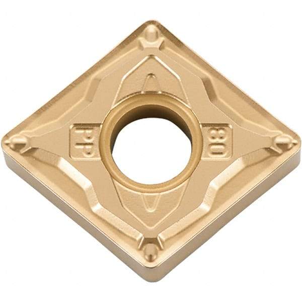 Kyocera - CNMG431 PP Grade CA025P Carbide Turning Insert - TiCN/Al2O3/TiN Finish, 80° Diamond, 1/2" Inscr Circle, 3/16" Thick, 1/64" Corner Radius - Eagle Tool & Supply
