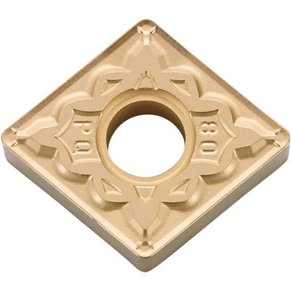 Kyocera - CNMG432 PQ Grade CA025P Carbide Turning Insert - TiCN/Al2O3/TiN Finish, 80° Diamond, 1/2" Inscr Circle, 3/16" Thick, 1/32" Corner Radius - Eagle Tool & Supply