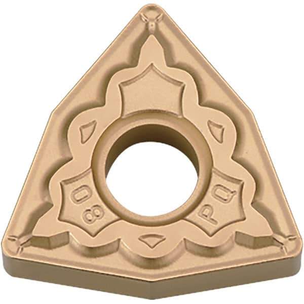 Kyocera - WNMG432 PQ Grade CA025P Carbide Turning Insert - TiCN/Al2O3/TiN Finish, 80° Trigon, 1/2" Inscr Circle, 3/16" Thick, 1/32" Corner Radius - Eagle Tool & Supply