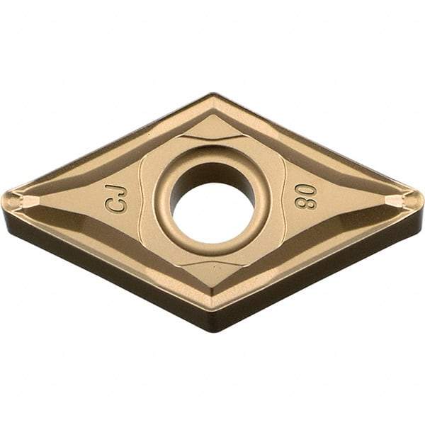 Kyocera - DNMG443 CJ Grade CA025P Carbide Turning Insert - TiCN/Al2O3/TiN Finish, 55° Diamond, 1/2" Inscr Circle, 1/4" Thick, 3/64" Corner Radius - Eagle Tool & Supply