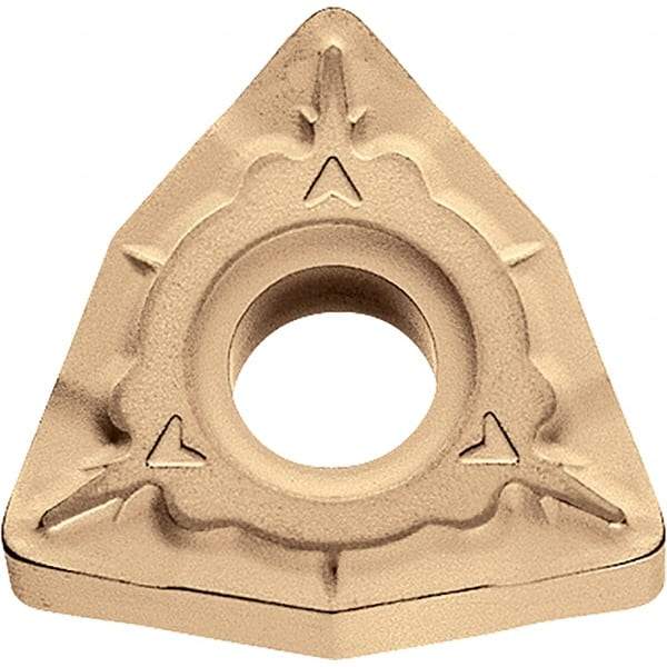 Kyocera - WNMG432 WQ Grade CA025P Carbide Turning Insert - TiCN/Al2O3/TiN Finish, 80° Trigon, 1/2" Inscr Circle, 3/16" Thick, 1/32" Corner Radius - Eagle Tool & Supply