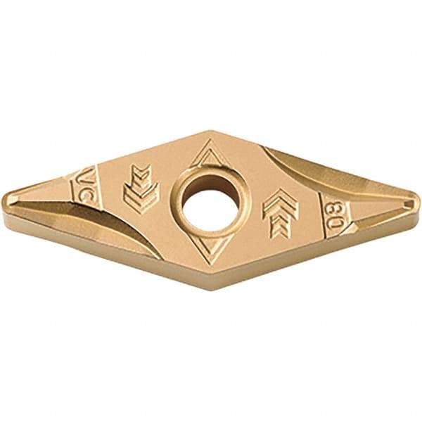 Kyocera - VNMG333 VC Grade CA025P Carbide Turning Insert - TiCN/Al2O3/TiN Finish, 35° Diamond, 3/8" Inscr Circle, 3/16" Thick, 3/64" Corner Radius - Eagle Tool & Supply