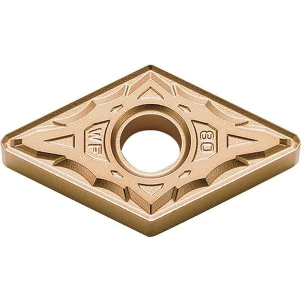 Kyocera - DNMX432 WF Grade CA025P Carbide Turning Insert - TiCN/Al2O3/TiN Finish, 55° Diamond, 1/2" Inscr Circle, 3/16" Thick, 1/32" Corner Radius - Eagle Tool & Supply