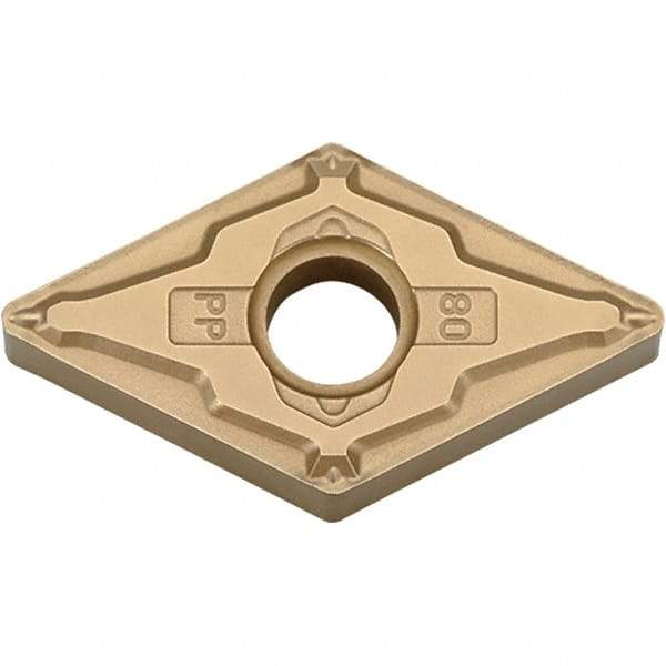Kyocera - DNMG432 PP Grade CA025P Carbide Turning Insert - TiCN/Al2O3/TiN Finish, 55° Diamond, 1/2" Inscr Circle, 3/16" Thick, 1/32" Corner Radius - Eagle Tool & Supply