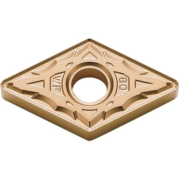 Kyocera - DNMX443 WF Grade CA025P Carbide Turning Insert - TiCN/Al2O3/TiN Finish, 55° Diamond, 1/2" Inscr Circle, 1/4" Thick, 3/64" Corner Radius - Eagle Tool & Supply