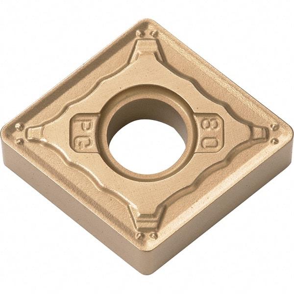 Kyocera - CNMG434 PG Grade CA025P Carbide Turning Insert - TiCN/Al2O3/TiN Finish, 80° Diamond, 1/2" Inscr Circle, 3/16" Thick, 1/16" Corner Radius - Eagle Tool & Supply