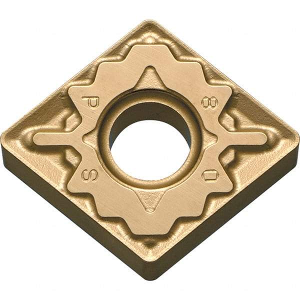Kyocera - CNMG431 PS Grade CA025P Carbide Turning Insert - TiCN/Al2O3/TiN Finish, 80° Diamond, 1/2" Inscr Circle, 3/16" Thick, 1/64" Corner Radius - Eagle Tool & Supply