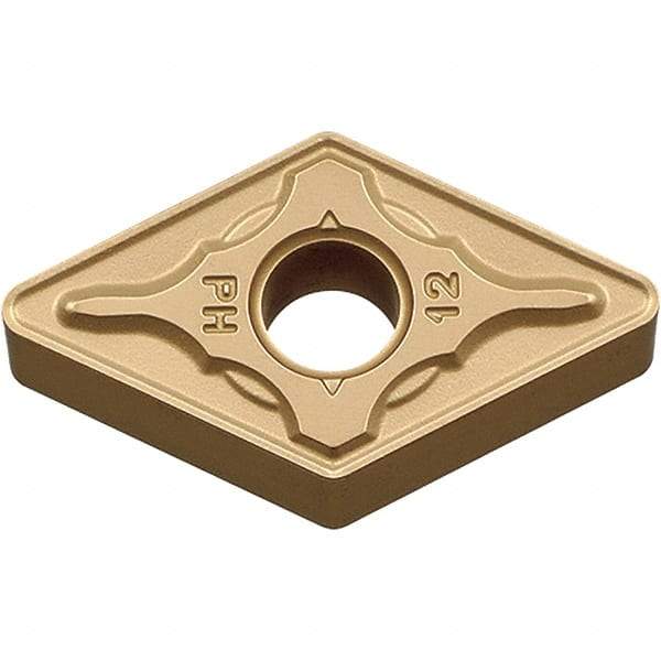 Kyocera - DNMG444 PH Grade CA025P Carbide Turning Insert - TiCN/Al2O3/TiN Finish, 55° Diamond, 1/2" Inscr Circle, 1/4" Thick, 1/16" Corner Radius - Eagle Tool & Supply