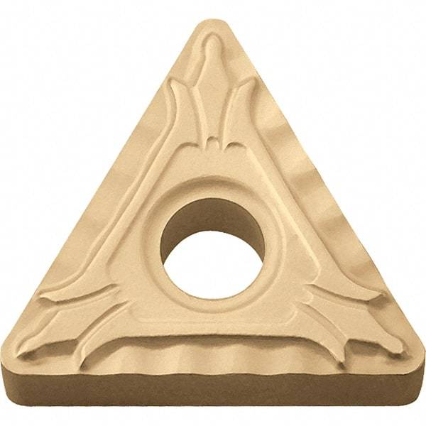 Kyocera - TNMG332 XP Grade CA025P Carbide Turning Insert - TiCN/Al2O3/TiN Finish, 60° Triangle, 3/8" Inscr Circle, 3/16" Thick, 1/32" Corner Radius - Eagle Tool & Supply
