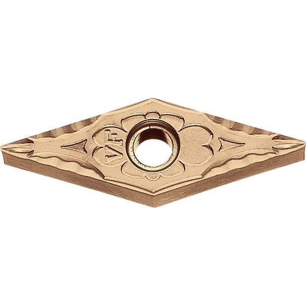 Kyocera - VNMG332 VF Grade CA025P Carbide Turning Insert - TiCN/Al2O3/TiN Finish, 35° Diamond, 3/8" Inscr Circle, 3/16" Thick, 1/32" Corner Radius - Eagle Tool & Supply