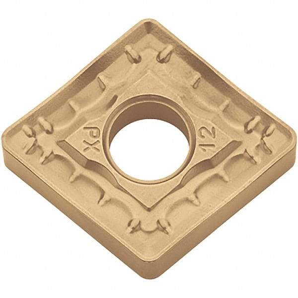 Kyocera - CNMM642 PX Grade CA025P Carbide Turning Insert - TiCN/Al2O3/TiN Finish, 80° Diamond, 3/4" Inscr Circle, 1/4" Thick, 1/32" Corner Radius - Eagle Tool & Supply