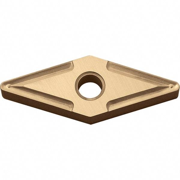 Kyocera - VNMG331 Grade CA025P Carbide Turning Insert - TiCN/Al2O3/TiN Finish, 35° Diamond, 3/8" Inscr Circle, 3/16" Thick, 1/64" Corner Radius - Eagle Tool & Supply