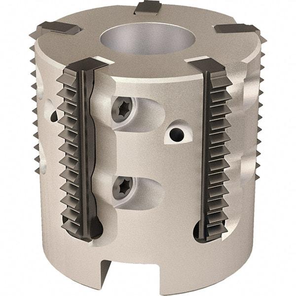 Vargus - 44mm Cut Diam, 200mm Max Hole Depth, 22mm Shank Diam, Internal/External Indexable Thread Mill - Insert Style R25, 6 Inserts, Toolholder Style RTMC-D, 38mm OAL - Eagle Tool & Supply