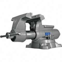 Wilton - 8-1/2" Jaw Width, 8-1/2" Opening Capacity, 4-1/2" Throat Depth, Iron Swivel Bench Vise - Double Lockdown Base Attachment, Anvil, 23-39/64" Long x 12-39/64" Wide x 10-19/64" High - Eagle Tool & Supply
