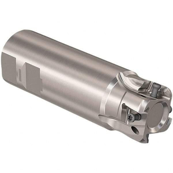 Seco - 1-1/2" Cut Diam, 12mm Max Depth of Cut, 1-1/2" Shank Diam, 120mm OAL, Indexable Square Shoulder Slot Milling End Mill - LOEX12 Inserts, Weldon Shank, 90° Lead Angle, Through Coolant, Series 217.94-12 - Eagle Tool & Supply