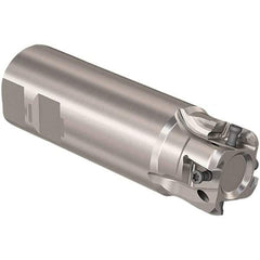 Seco - 1-1/2" Cut Diam, 12mm Max Depth of Cut, 1-1/2" Shank Diam, 120mm OAL, Indexable Square Shoulder Slot Milling End Mill - LOEX12 Inserts, Weldon Shank, 90° Lead Angle, Through Coolant, Series 217.94-12 - Eagle Tool & Supply