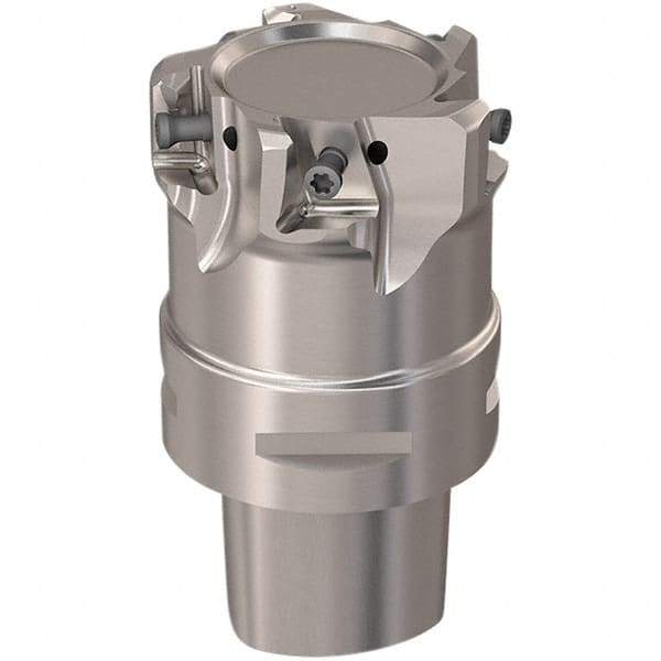 Seco - 54mm Cut Diam, 12mm Max Depth of Cut, 60mm OAL, Indexable Square Shoulder Slot Milling End Mill - LOEX12 Inserts, C5 Modular Connection, 90° Lead Angle, Through Coolant, Series C5-217.94-12 - Eagle Tool & Supply