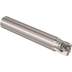 Seco - 1" Cut Diam, 12mm Max Depth of Cut, 1" Shank Diam, 170mm OAL, Indexable Square Shoulder Slot Milling End Mill - LOEX12 Inserts, Straight Shank, 90° Lead Angle, Through Coolant, Series 217.94-12 - Eagle Tool & Supply