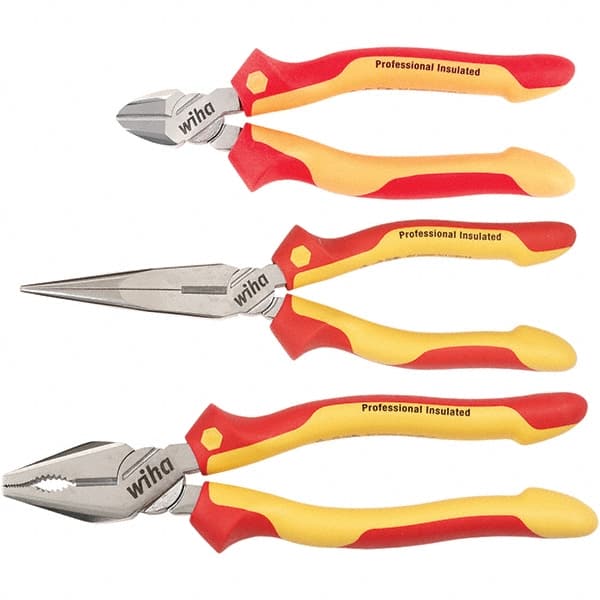 Wiha - Plier Sets Set Type: Cutting Pliers; Insulated Pliers; Wire Stripper Number of Pieces: 3 - Eagle Tool & Supply