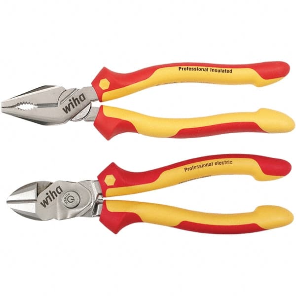 Wiha - Plier Sets Set Type: Combination Pliers; Cutting Pliers Number of Pieces: 2 - Eagle Tool & Supply