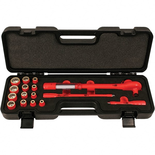 Wiha - 16 Piece Adjustable Torque Wrench & Socket Set - Eagle Tool & Supply