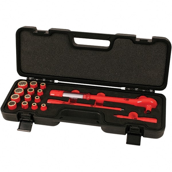 Wiha - 16 Piece Adjustable Torque Wrench & Socket Set - Eagle Tool & Supply