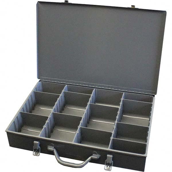 Durham - Adjustable Compartment Gray Small Parts Compartment Box - Eagle Tool & Supply