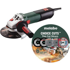 Metabo - 6" Wheel Diam, 8,500 RPM, Corded Angle & Disc Grinder - 5/8-11 Spindle, 120 Volts, 13.5 Amps - Eagle Tool & Supply