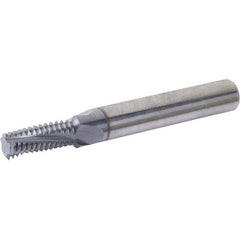 Vargus - 1/16-28 Whitworth, 5.8mm Cutting Diam, 3 Flute, Solid Carbide Helical Flute Thread Mill - Internal/External Thread, 16.3mm LOC, 57mm OAL, 6mm Shank Diam - Eagle Tool & Supply