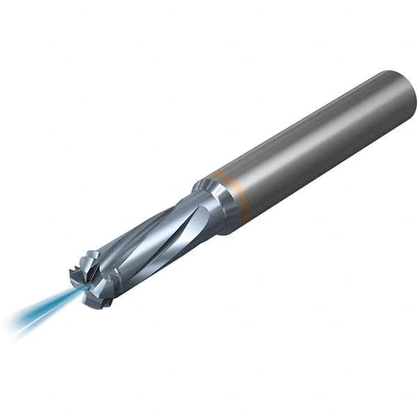 Vargus - #4-40 UN, 2.1mm Cutting Diam, 3 Flute, Solid Carbide Helical Flute Thread Mill - Internal Thread, 7.2mm LOC, 58mm OAL, 6mm Shank Diam - Eagle Tool & Supply