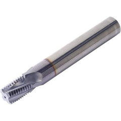 Vargus - 2-1/2-8 NPT, 19.6mm Cutting Diam, 4 Flute, Solid Carbide Helical Flute Thread Mill - Internal/External Thread, 33.34mm LOC, 102mm OAL, 20mm Shank Diam - Eagle Tool & Supply
